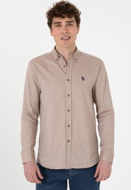 Erkek Haki Uzun Kollu Basic Gömlek - 50293949028