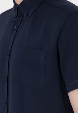 Erkek Lacivert Kısa Kollu Gömlek - 50297909045