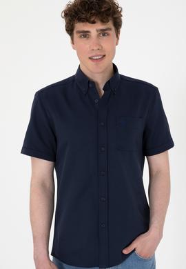 Erkek Lacivert Kısa Kollu Gömlek - 50297909045