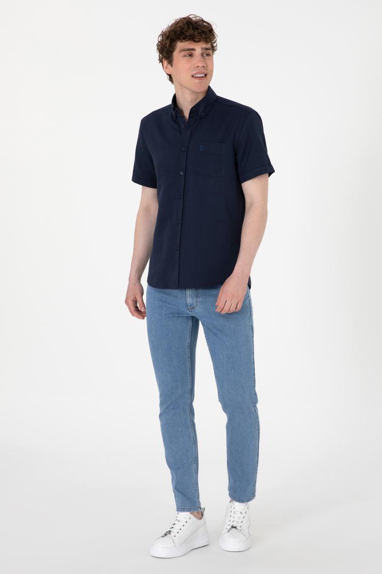 Erkek Lacivert Kısa Kollu Gömlek - 50297909045