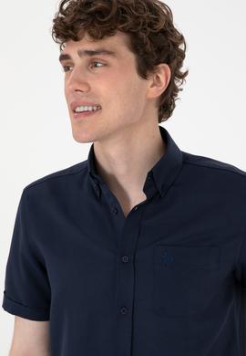 Erkek Lacivert Kısa Kollu Gömlek - 50297909045