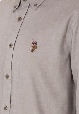 Erkek Vizon Uzun Kollu Basic Gömlek - 50297981040