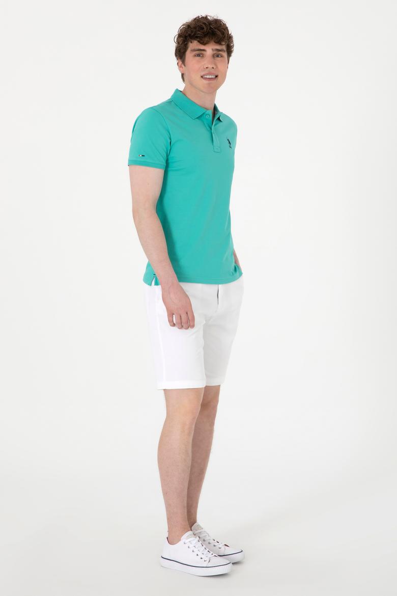 Erkek Slim Fit Polo Yaka Mint Basic Tişört - 50298011061
