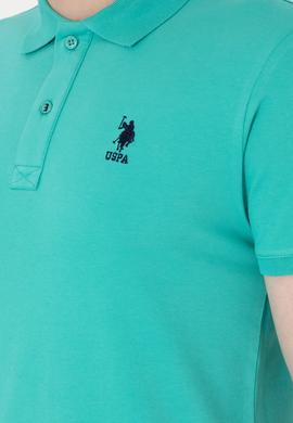 Erkek Slim Fit Polo Yaka Mint Basic Tişört - 50298011061