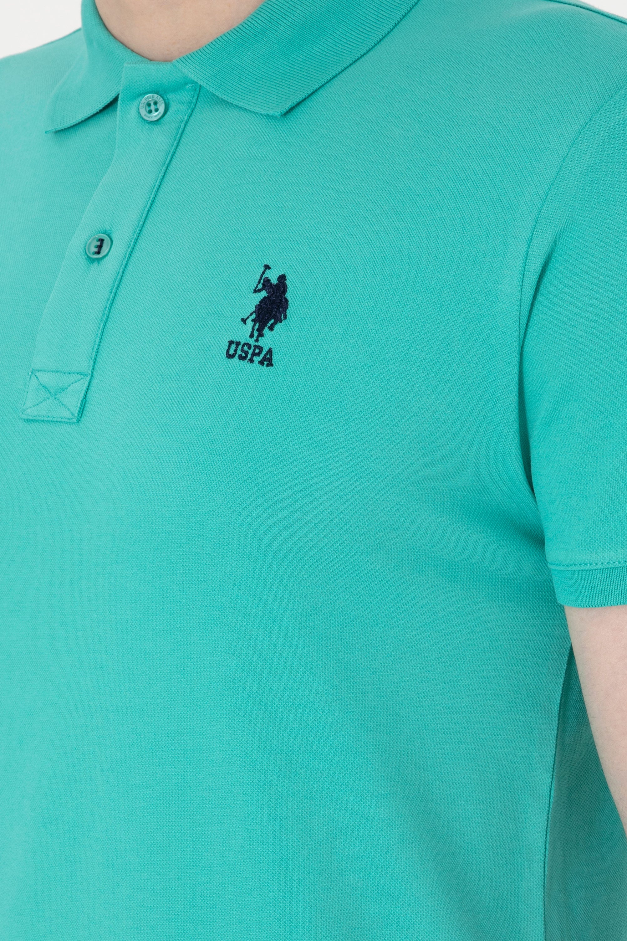 Erkek Slim Fit Polo Yaka Mint Basic Tişört