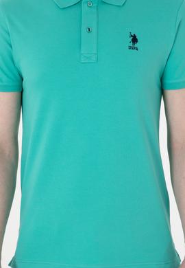 Erkek Slim Fit Polo Yaka Mint Basic Tişört - 50298011061