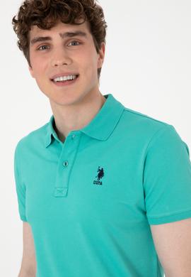 Erkek Slim Fit Polo Yaka Mint Basic Tişört - 50298011061