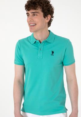 Erkek Slim Fit Polo Yaka Mint Basic Tişört - 50298011061