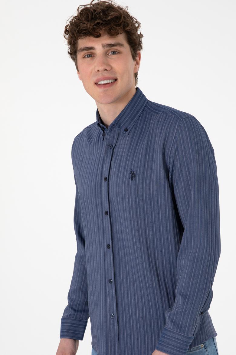 Erkek Lacivert Uzun Kollu Gömlek - 50299614008