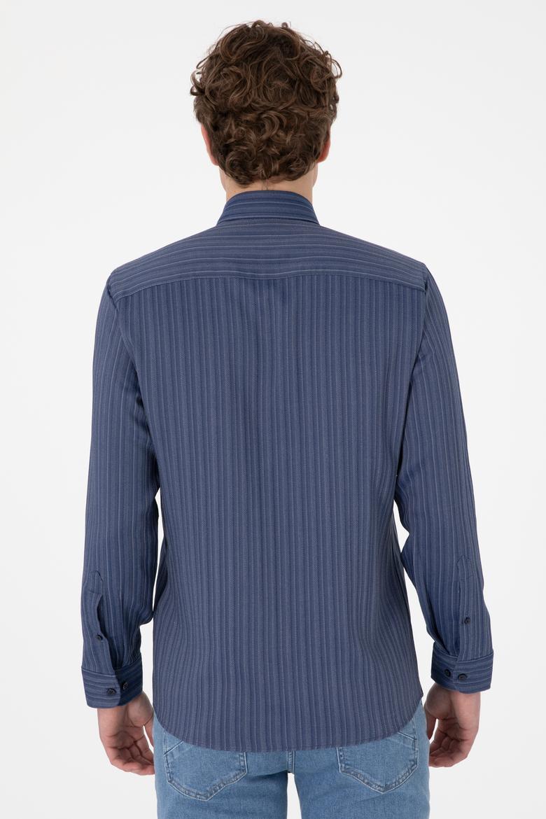 Erkek Lacivert Uzun Kollu Gömlek - 50299614008
