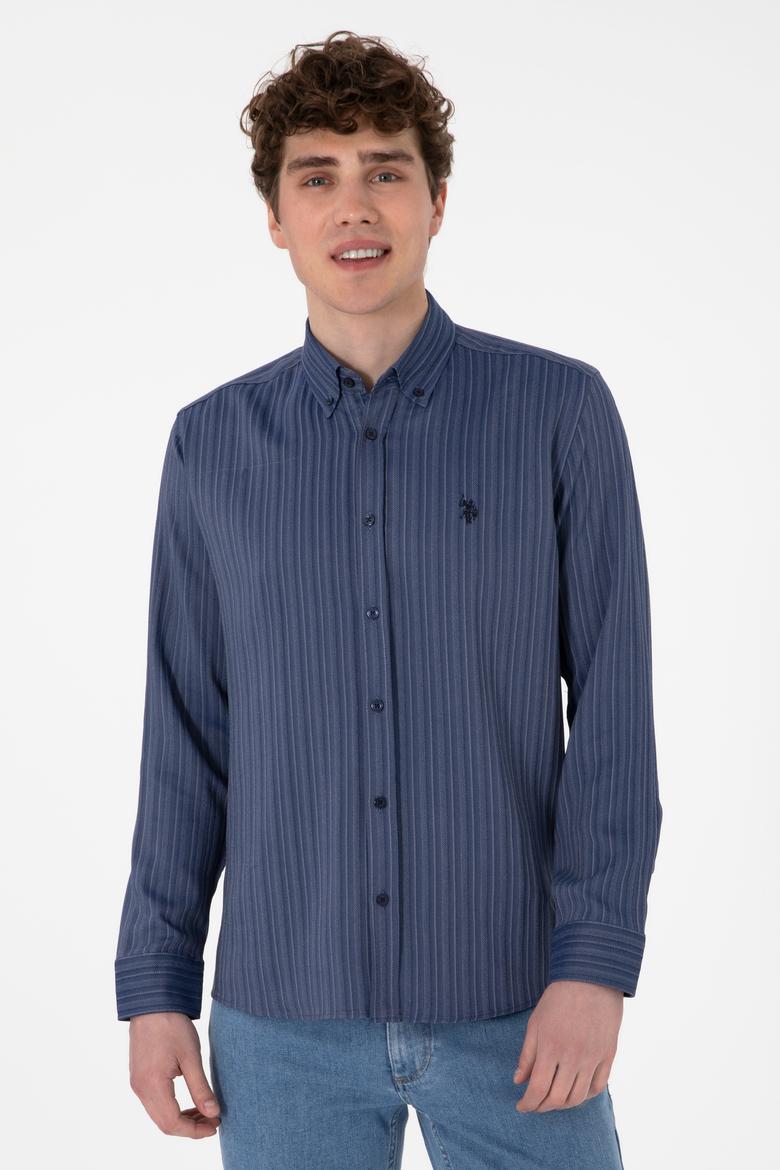 Erkek Lacivert Uzun Kollu Gömlek