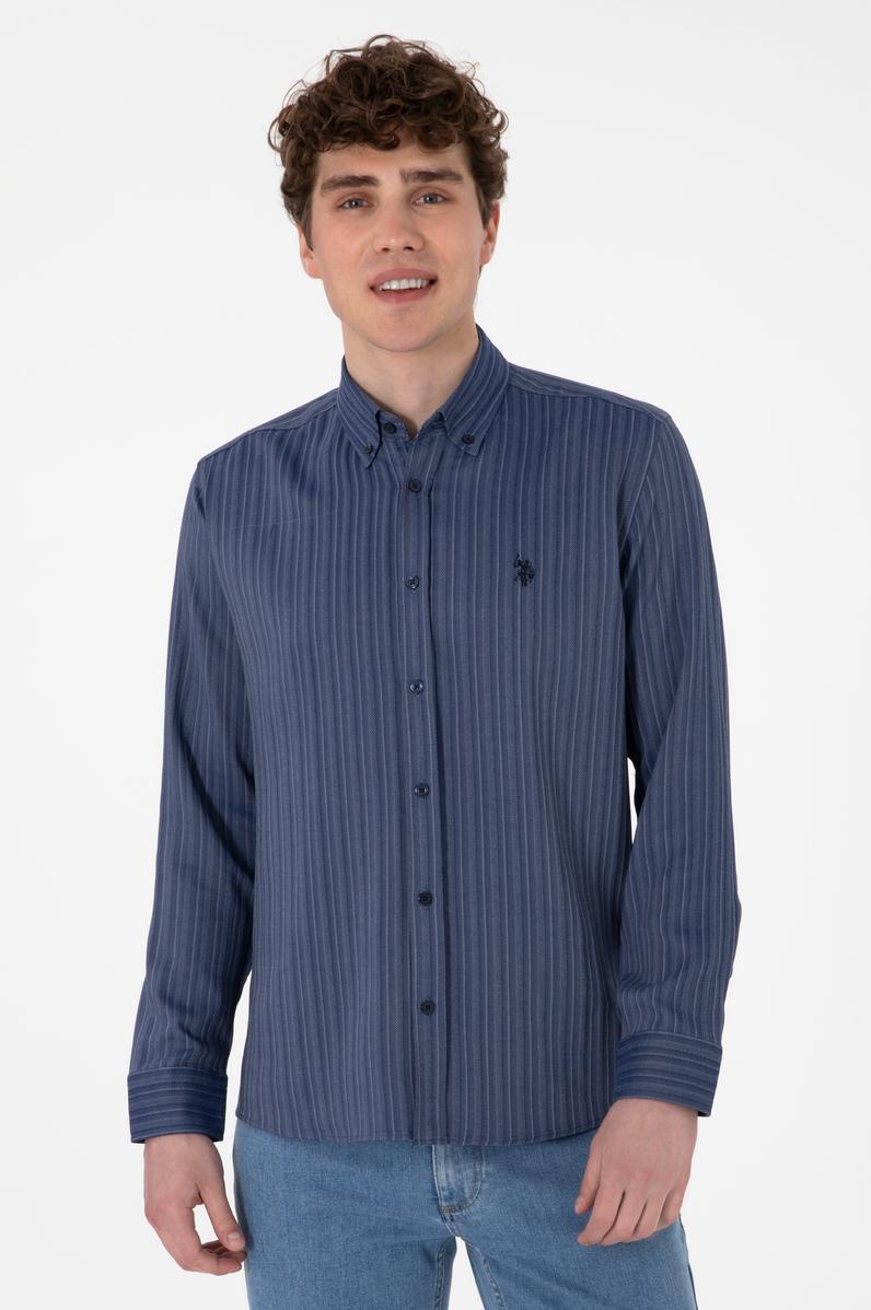 Erkek Lacivert Uzun Kollu Gömlek