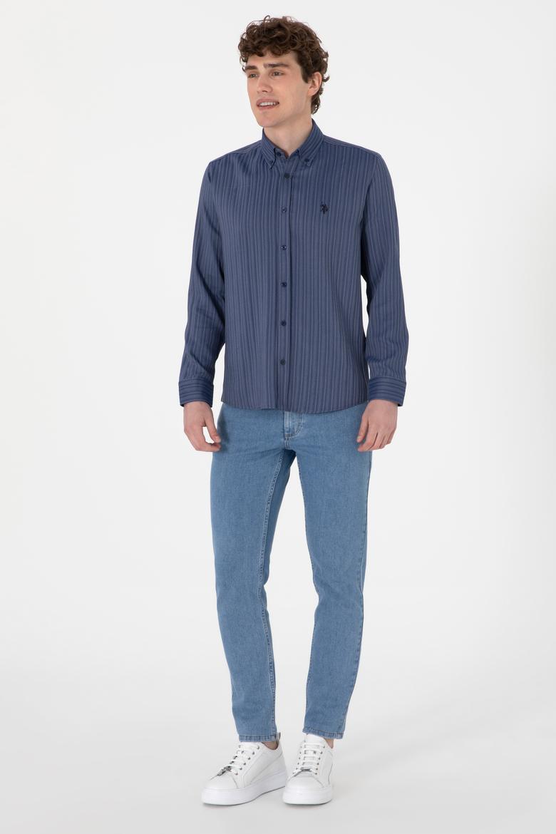 Erkek Lacivert Uzun Kollu Gömlek - 50299614008