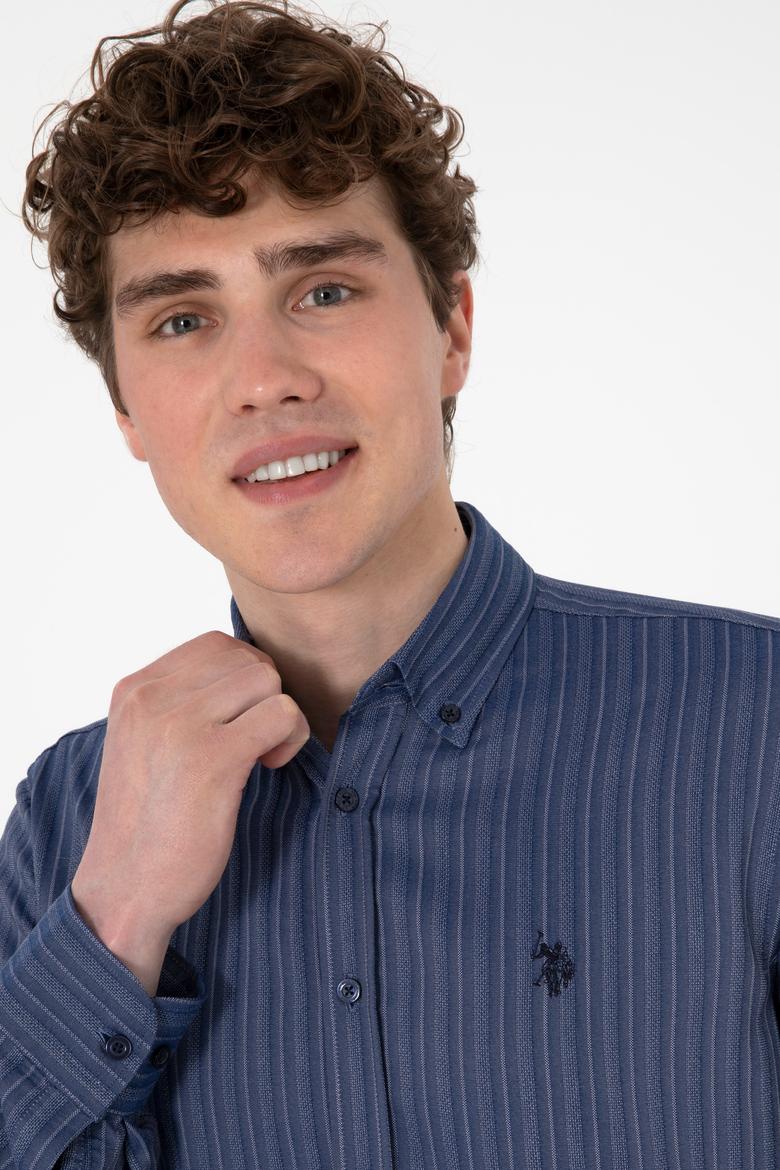 Erkek Lacivert Uzun Kollu Gömlek - 50299614008