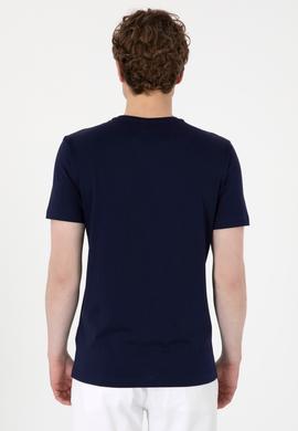 Erkek Regular Fit Bisiklet Yaka Lacivert Basic Tişört - 50297999027