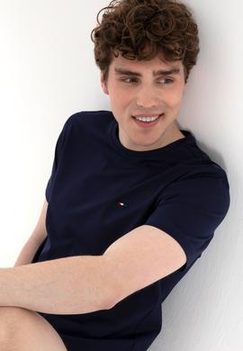 Erkek Regular Fit Bisiklet Yaka Lacivert Basic Tişört - 50297999027