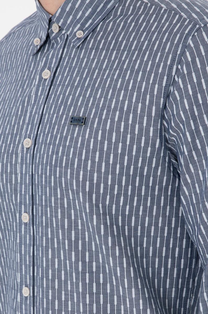 Erkek Açık Lacivert Uzun Kollu Gömlek