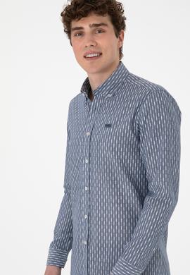 Erkek Açık Lacivert Uzun Kollu Gömlek - 50300454007