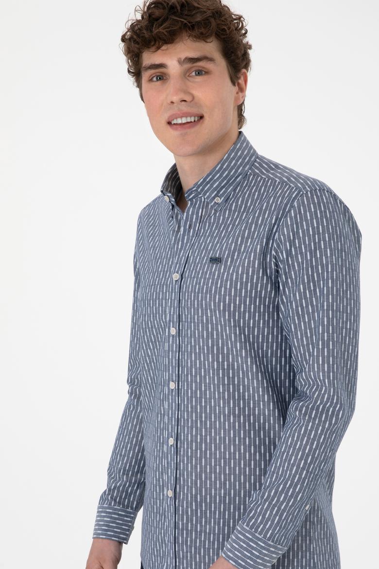 Erkek Açık Lacivert Uzun Kollu Gömlek - 50300454007