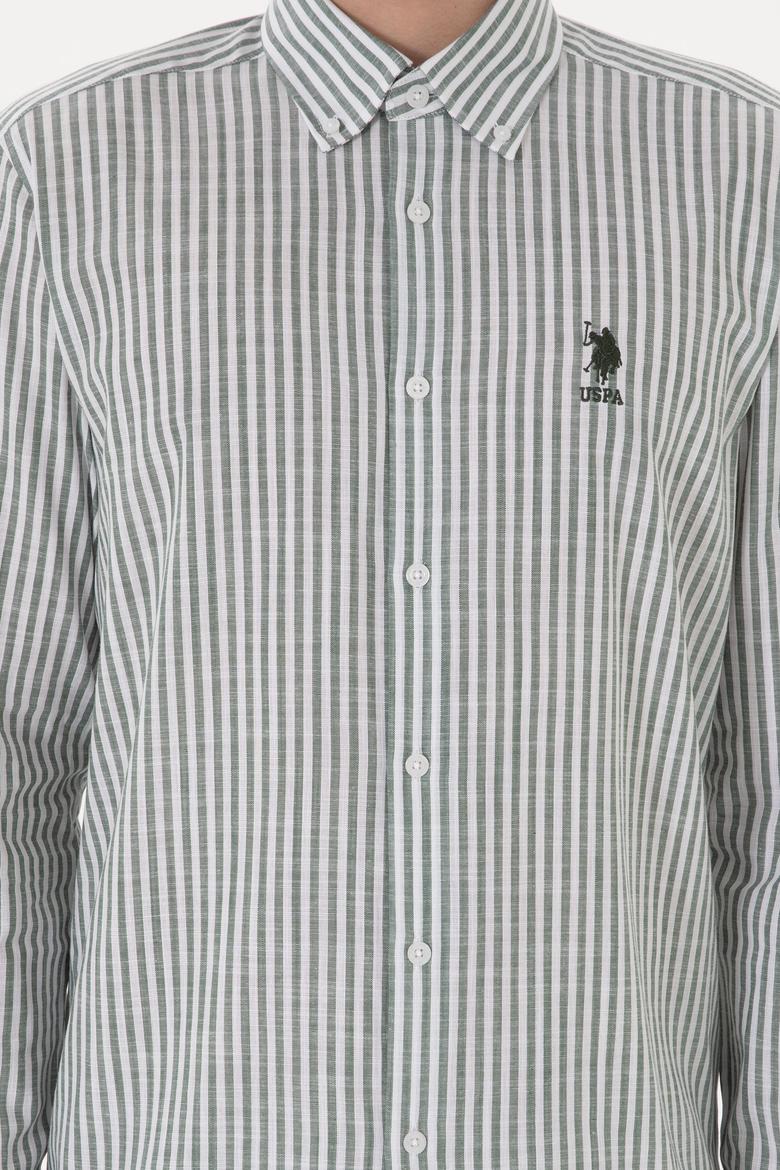 Erkek Çizgili Haki Gömlek - 50306310007