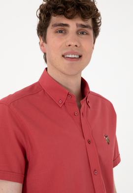 Erkek Vişne Kısa Kollu Gömlek - 50298007109