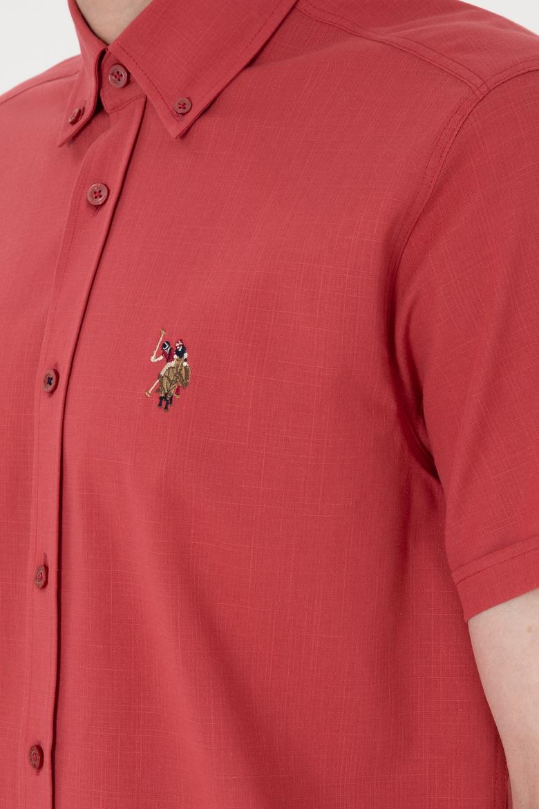 Erkek Vişne Kısa Kollu Gömlek - 50298007109