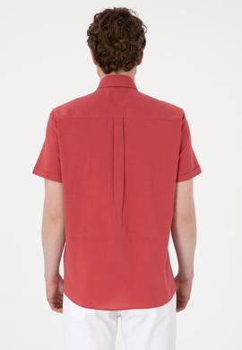 Erkek Vişne Kısa Kollu Gömlek - 50298007109