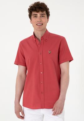 Erkek Vişne Kısa Kollu Gömlek - 50298007109
