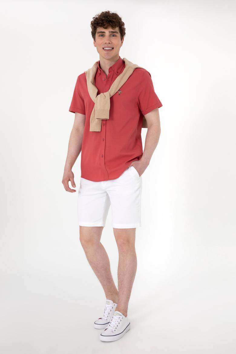 Erkek Vişne Kısa Kollu Gömlek - 50298007109