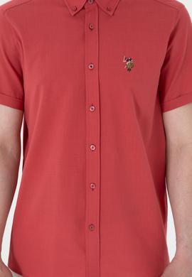 Erkek Vişne Kısa Kollu Gömlek - 50298007109