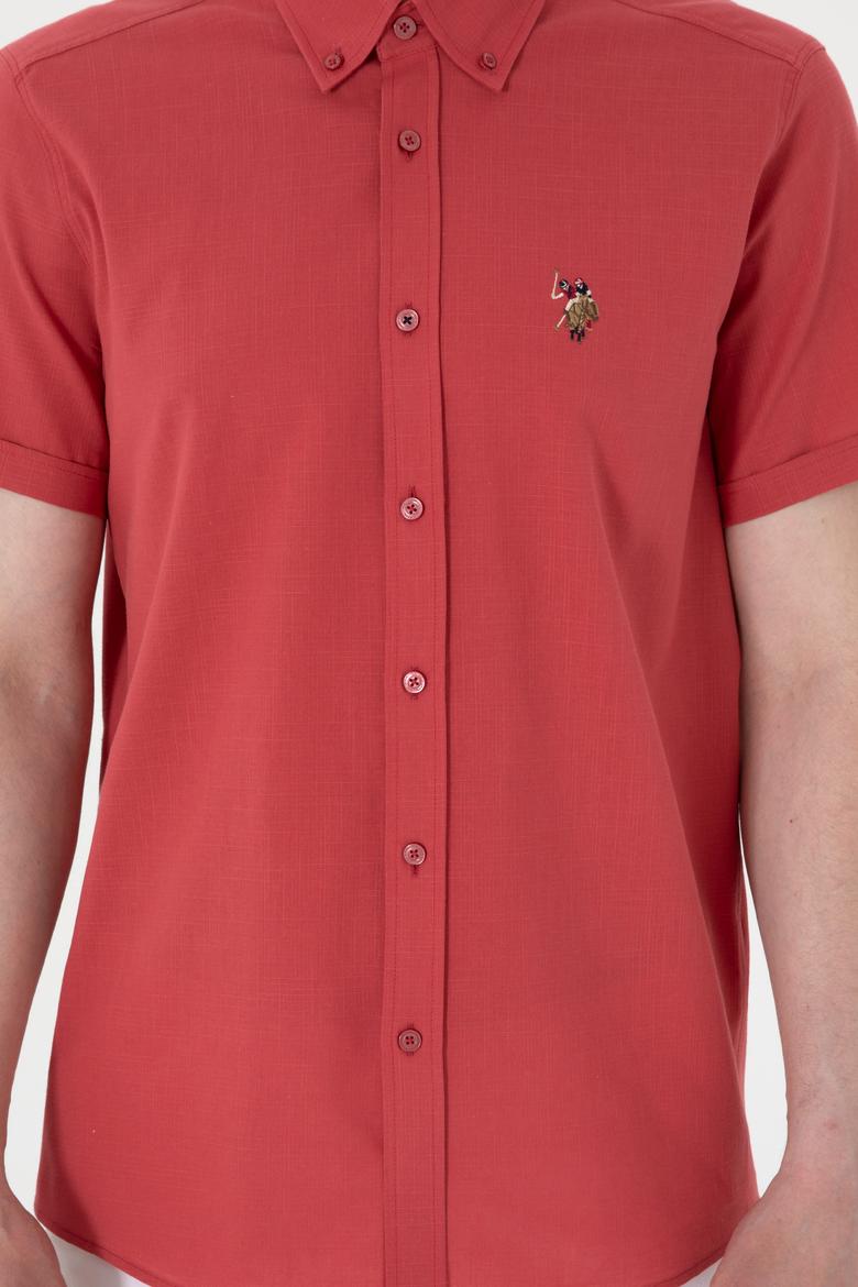 Erkek Vişne Kısa Kollu Gömlek - 50298007109