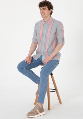 Erkek Vişne Uzun Kollu Gömlek - 50299576017