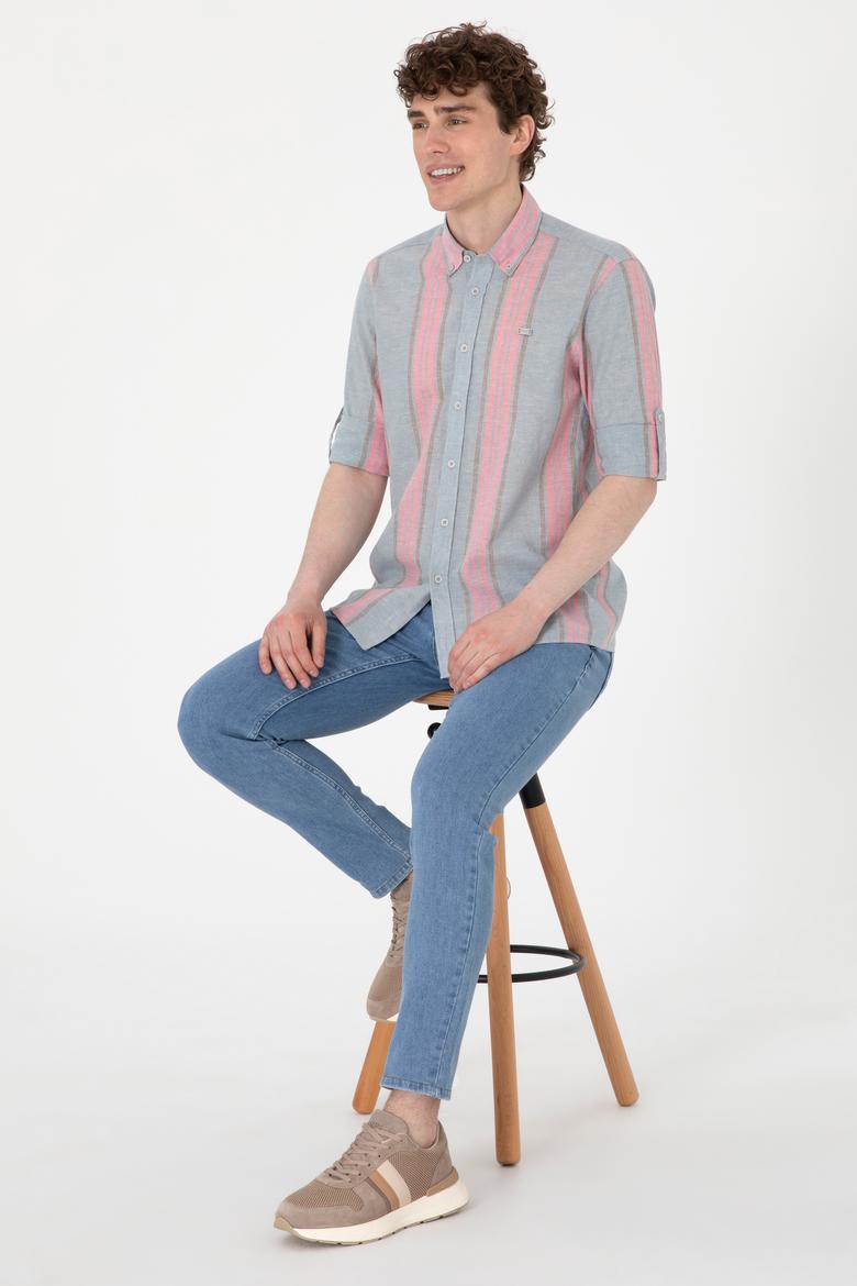 Erkek Vişne Uzun Kollu Gömlek - 50299576017