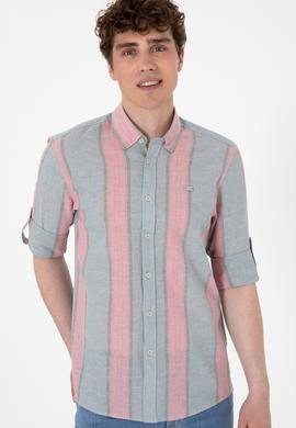 Erkek Vişne Uzun Kollu Gömlek - 50299576017