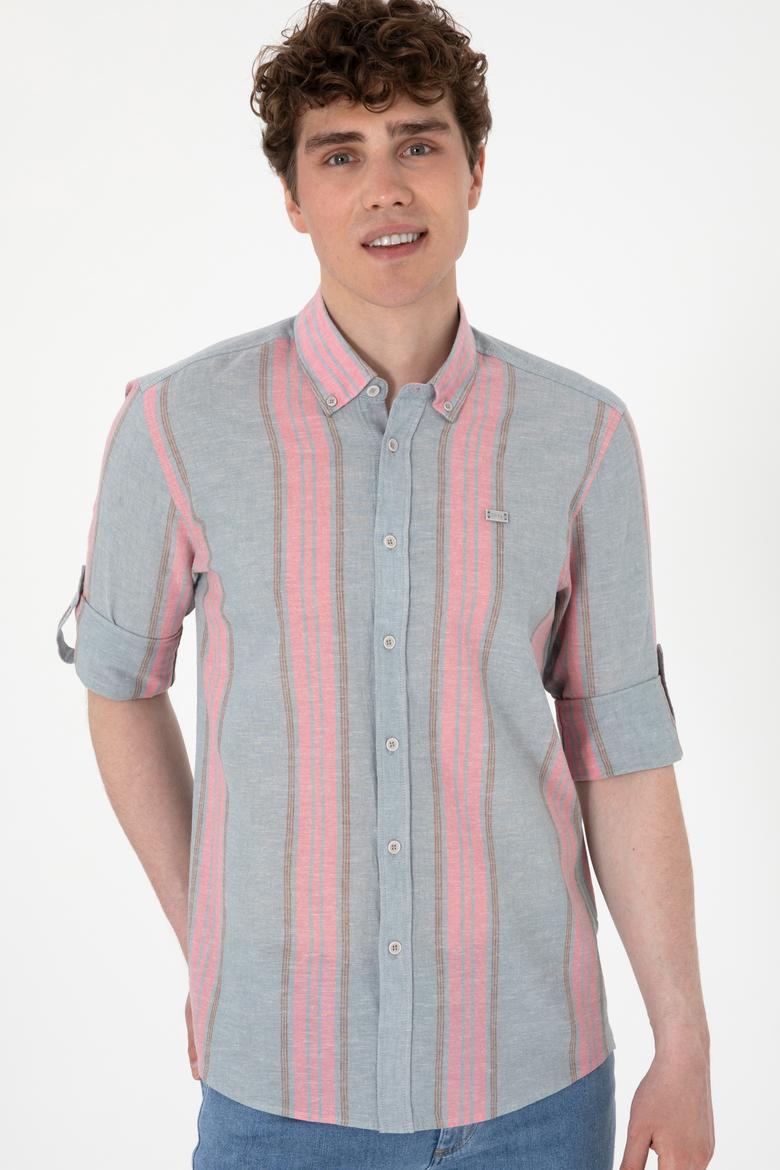 Erkek Vişne Uzun Kollu Gömlek - 50299576017