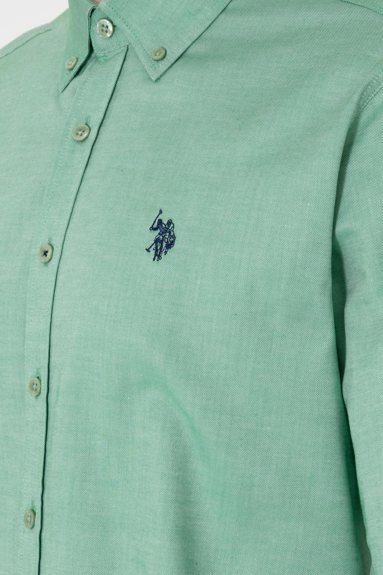 Erkek Yeşil Uzun Kollu Basic Gömlek - 50298002053