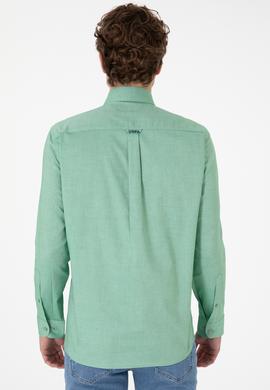 Erkek Yeşil Uzun Kollu Basic Gömlek - 50298002053