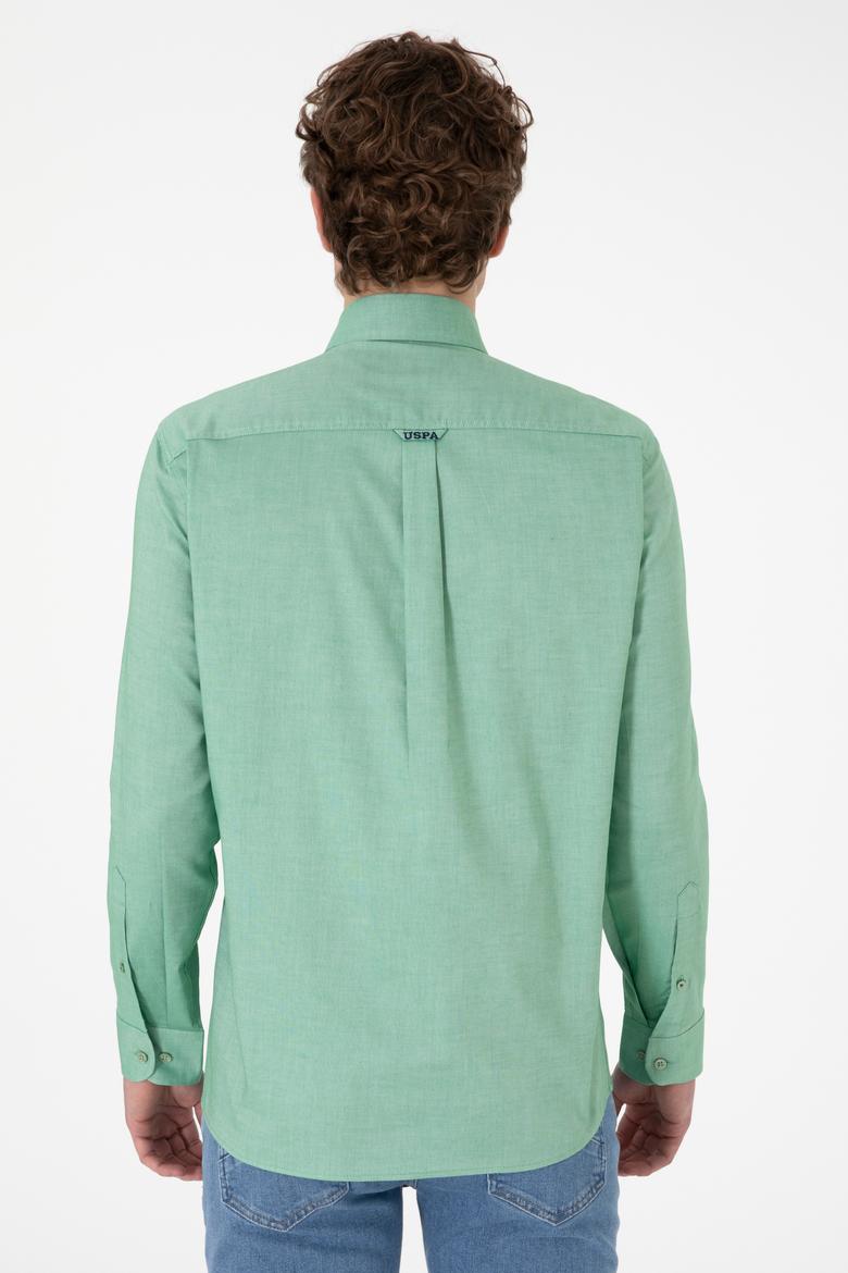 Erkek Yeşil Uzun Kollu Basic Gömlek - 50298002053