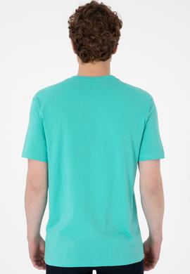 Erkek Regular Fit V Yaka Mint Basic Tişört - 50298043059