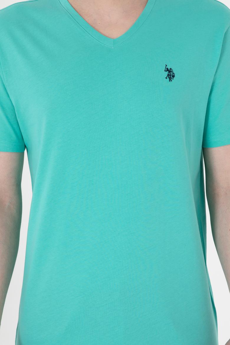 Erkek Regular Fit V Yaka Mint Basic Tişört - 50298043059