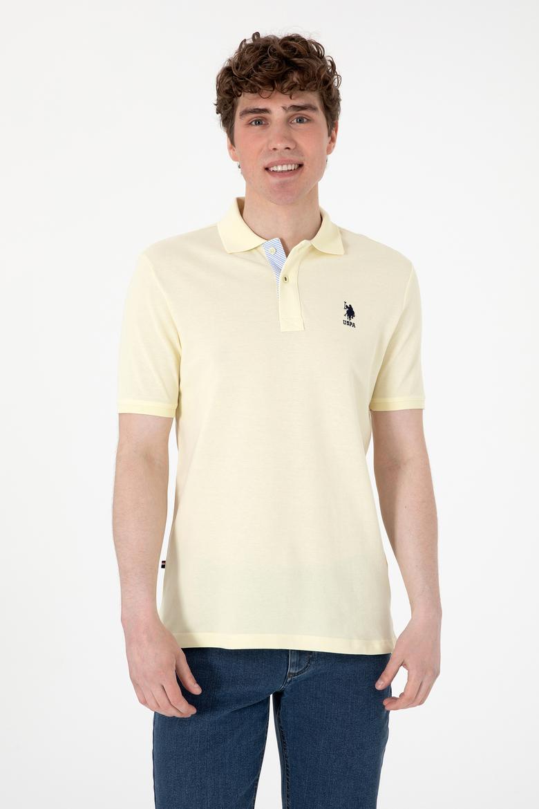 Erkek Regular Fit Polo Yaka Limon Basic Tişört