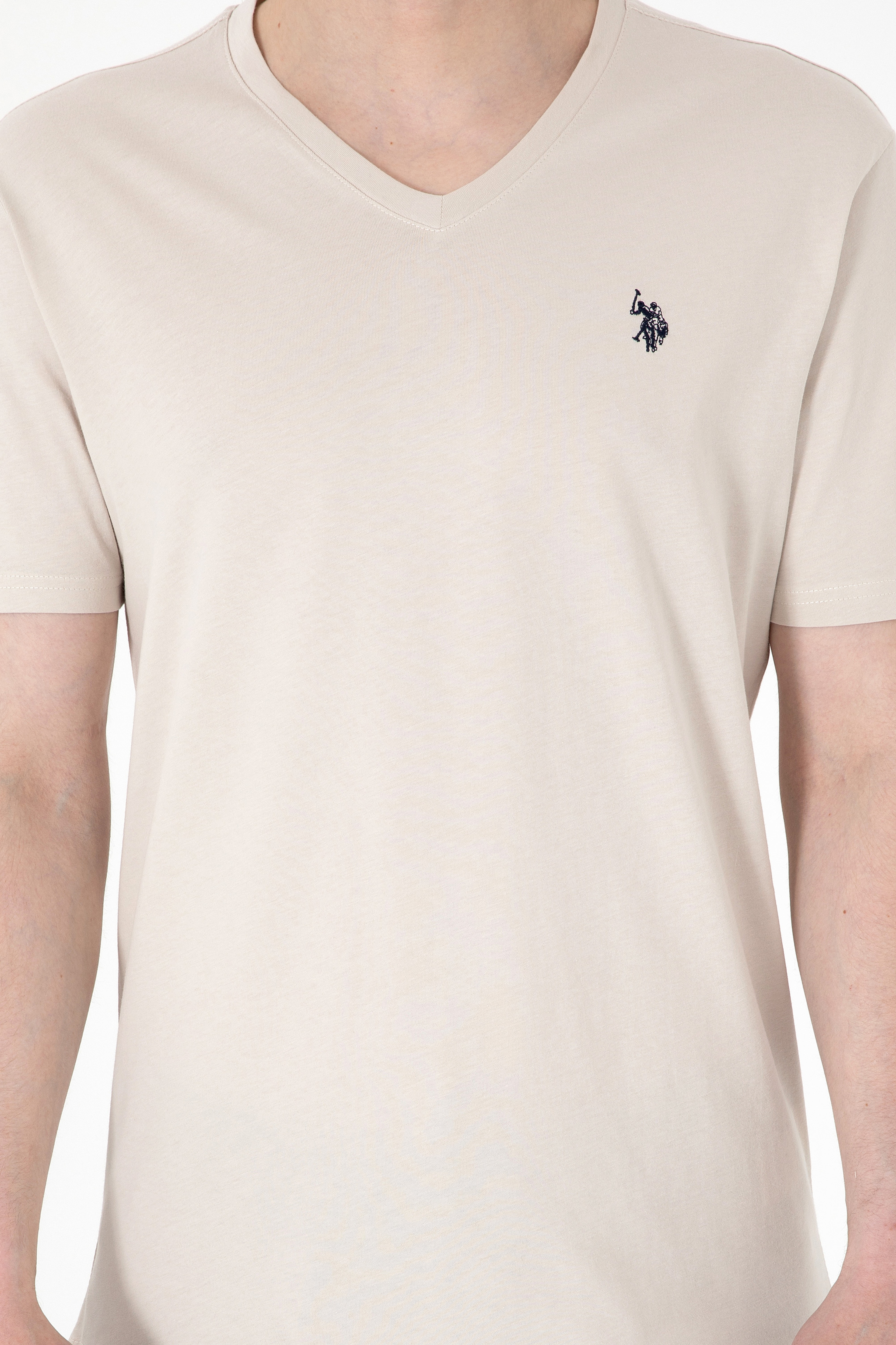 Erkek Regular Fit V Yaka Taş Basic Tişört