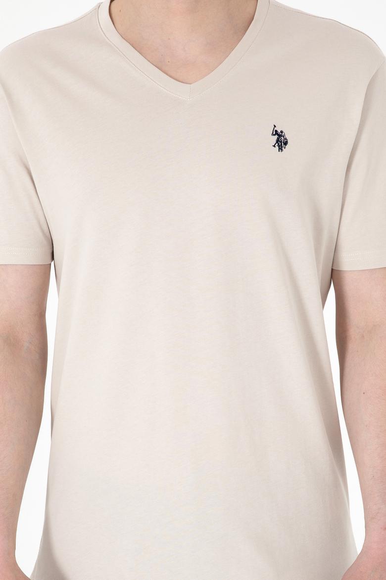 Erkek Regular Fit V Yaka Taş Basic Tişört - 50298043081