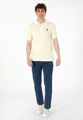 Erkek Regular Fit Polo Yaka Limon Basic Tişört - 50298031321