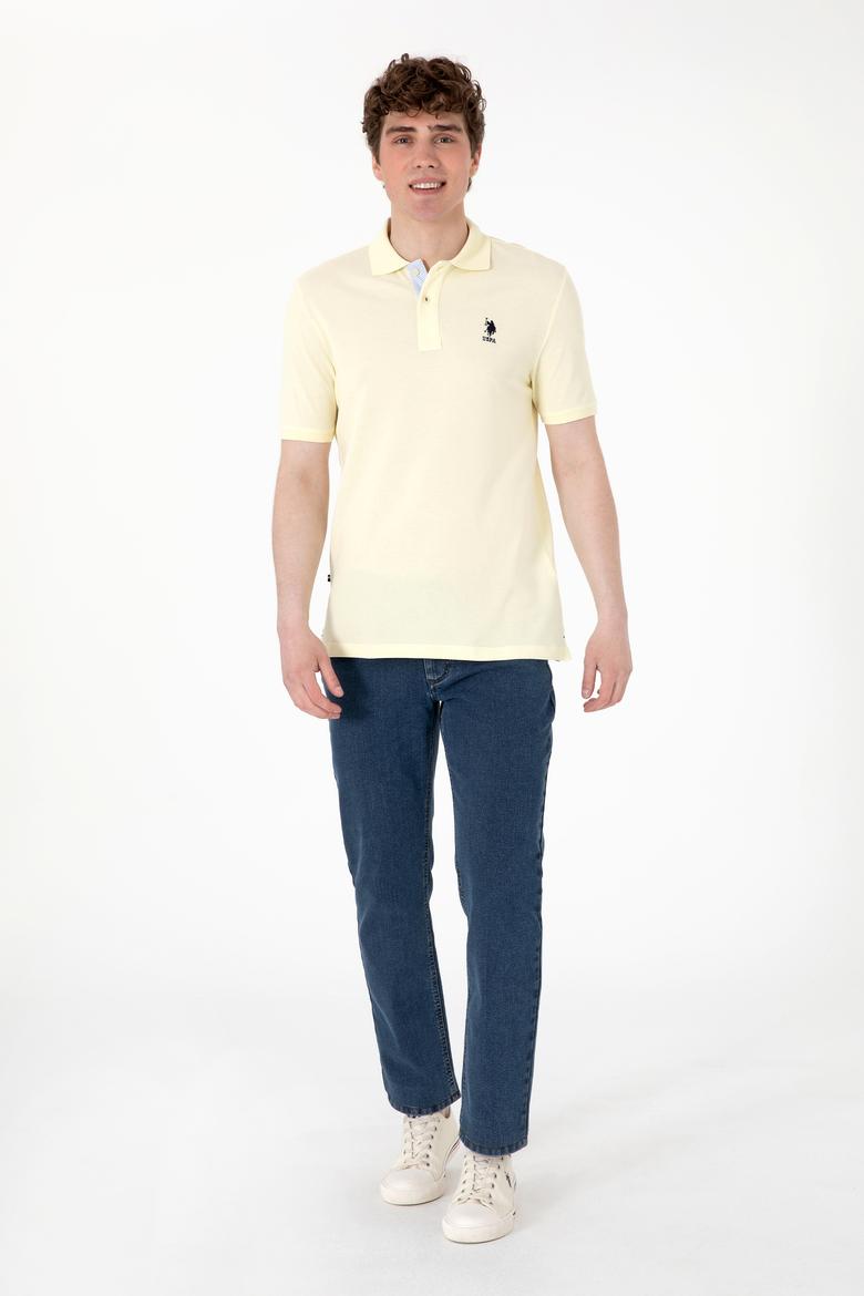 Erkek Regular Fit Polo Yaka Limon Basic Tişört - 50298031321