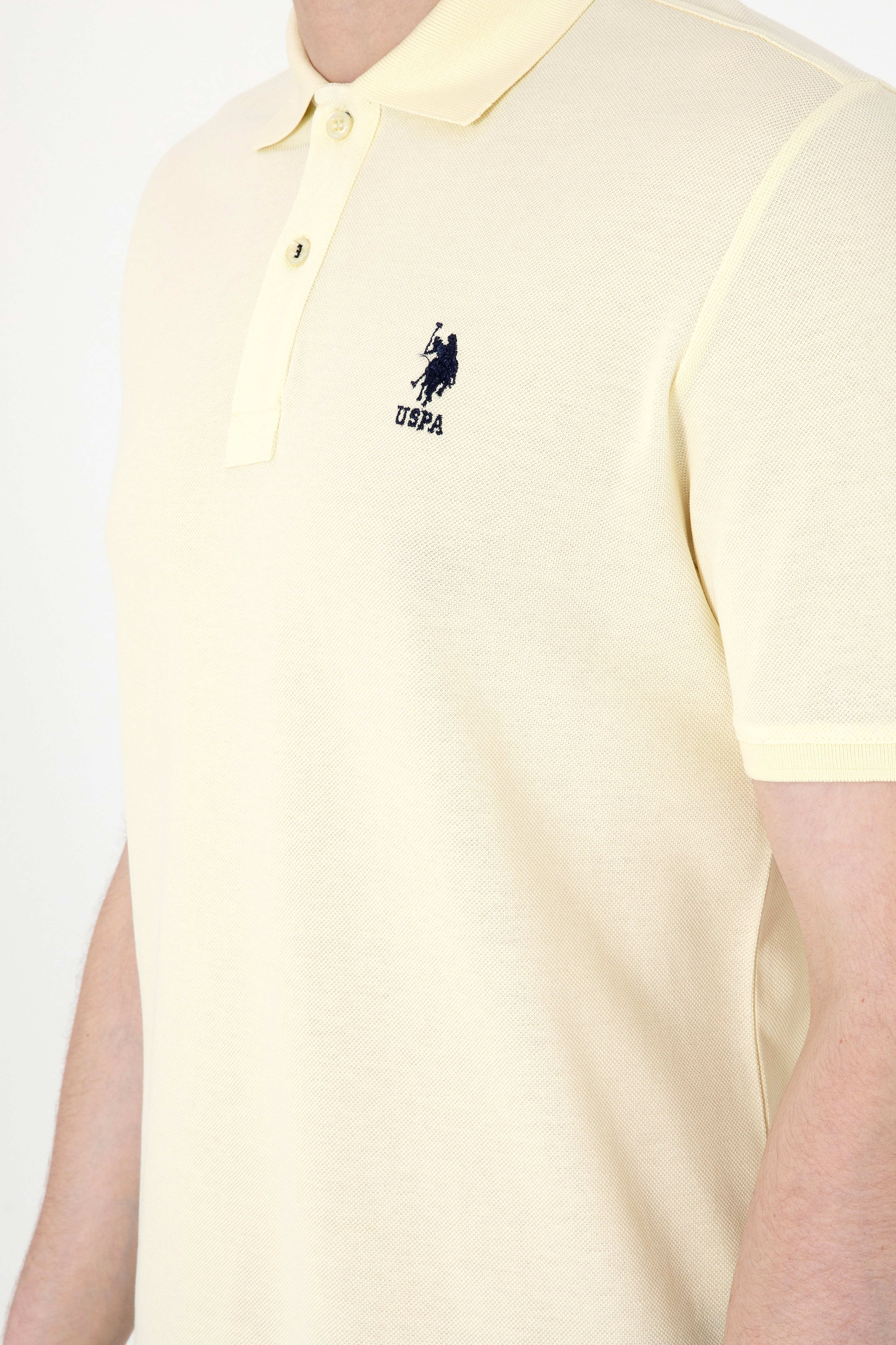 Erkek Regular Fit Polo Yaka Limon Basic Tişört
