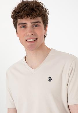 Erkek Regular Fit V Yaka Taş Basic Tişört - 50298043081