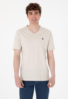 Erkek Regular Fit V Yaka Taş Basic Tişört - 50298043081