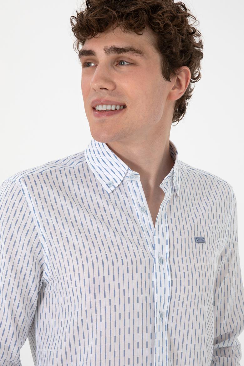 Erkek Mavi Uzun Kollu Gömlek - 50300454018