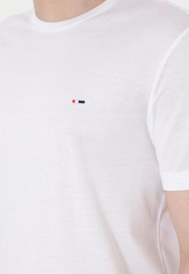 Erkek Regular Fit Bisiklet Yaka Beyaz Basic Tişört - 50297999001